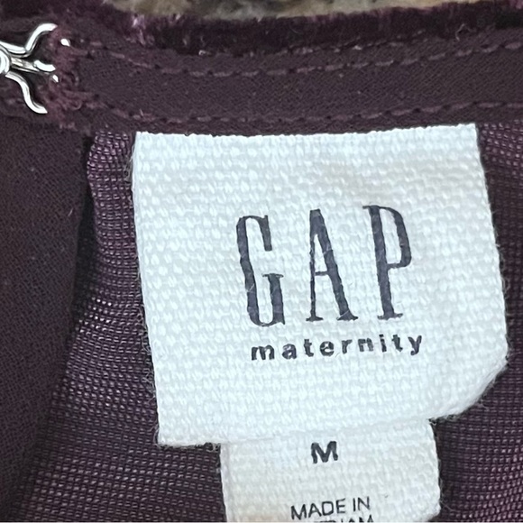 Gap Maternity Purple Velvet swing Midi dress Goth Grunge Boho Hippie Moto Bike M - Picture 9 of 11